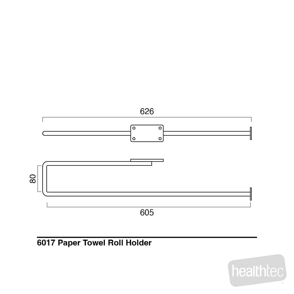 healthtec-6017-paper-towel-roll-holder-universal-diagram