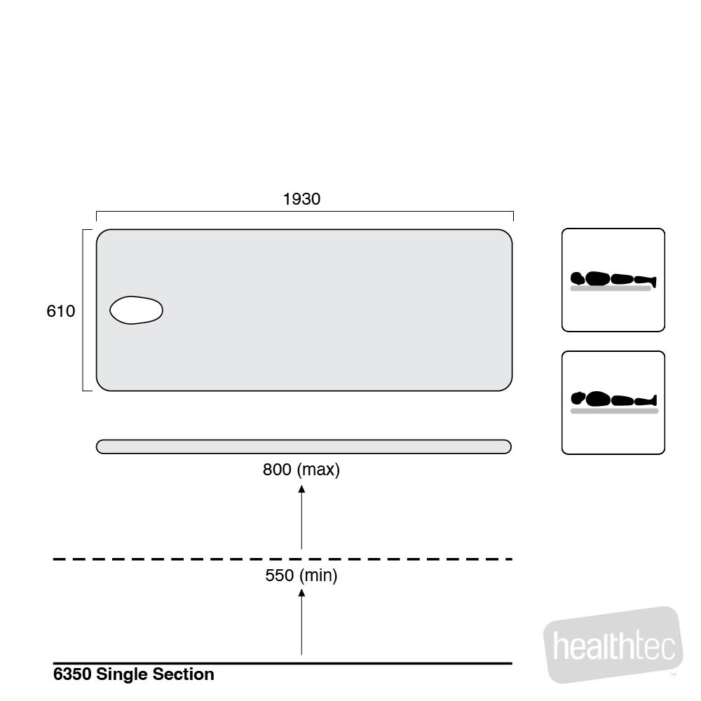 healthtec-6350-adjustable-height-metal-plinth-single-section-movement-positions