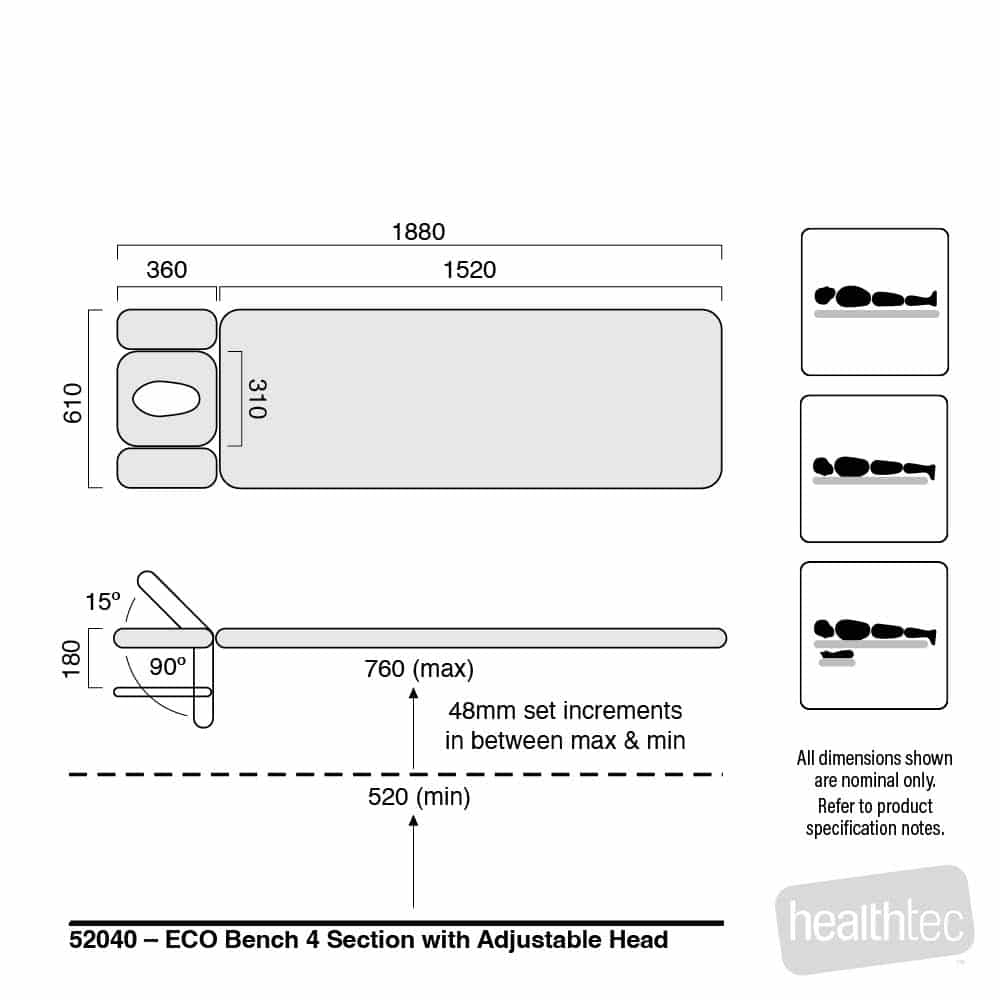 healthtec-52040-eco-bench-treatment-plinth-movement-positions